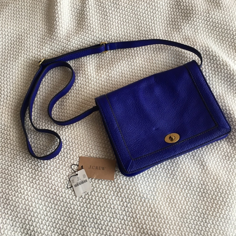 Cobalt blue J.Crew leather convertible crossbody